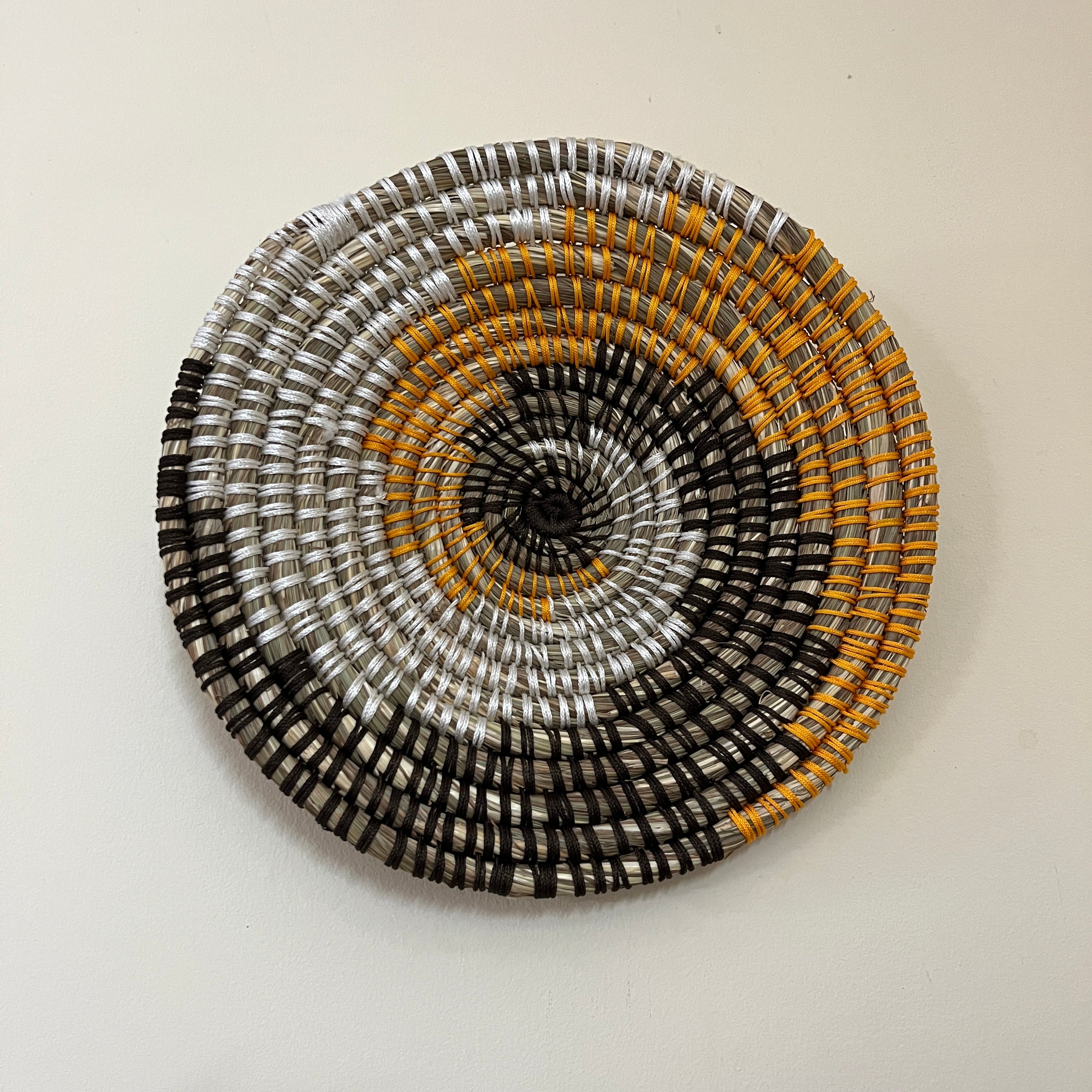 Sunrise Spiral - Handwoven Sabai Grass Wall Hanging Basket / Plate