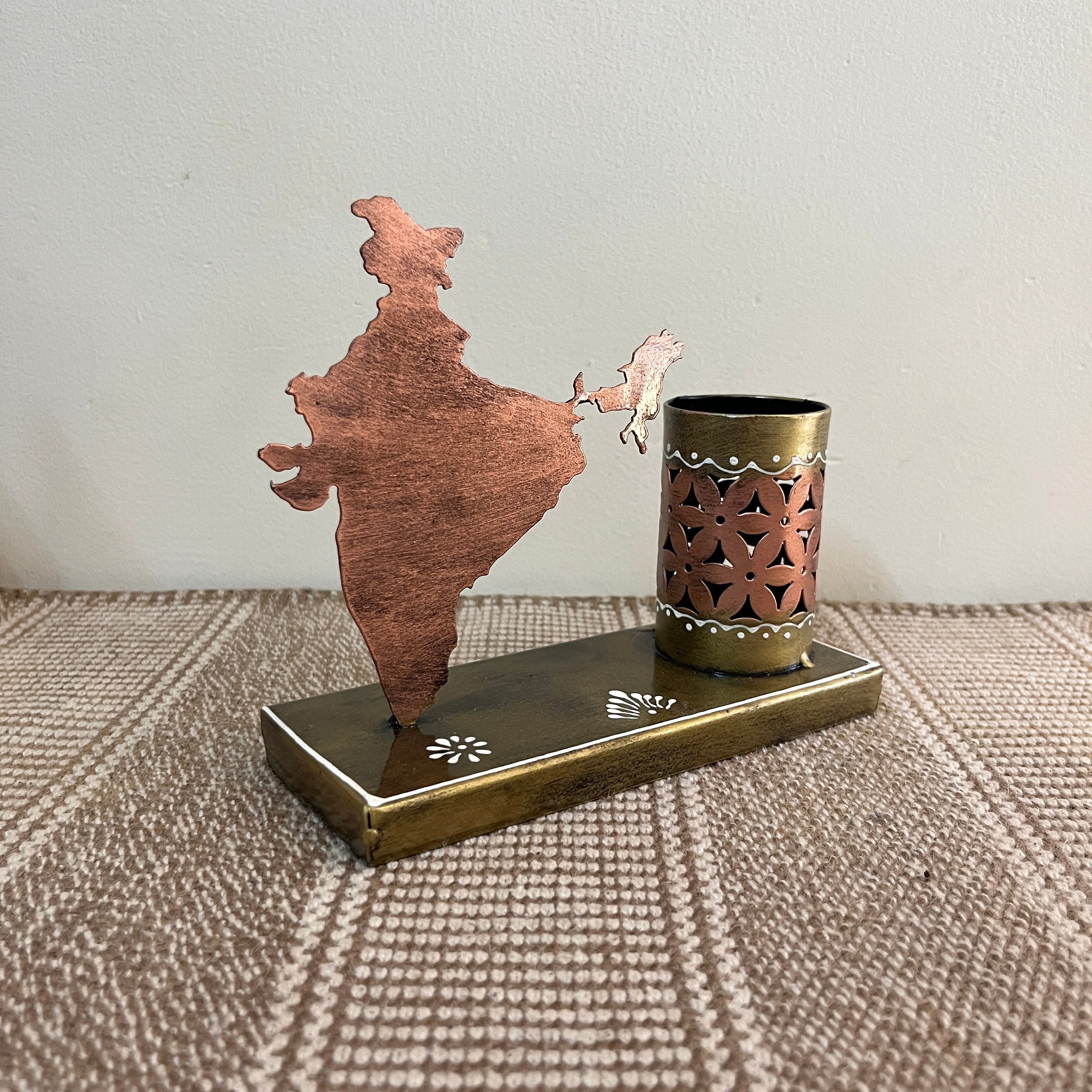 India Map Pen Holder