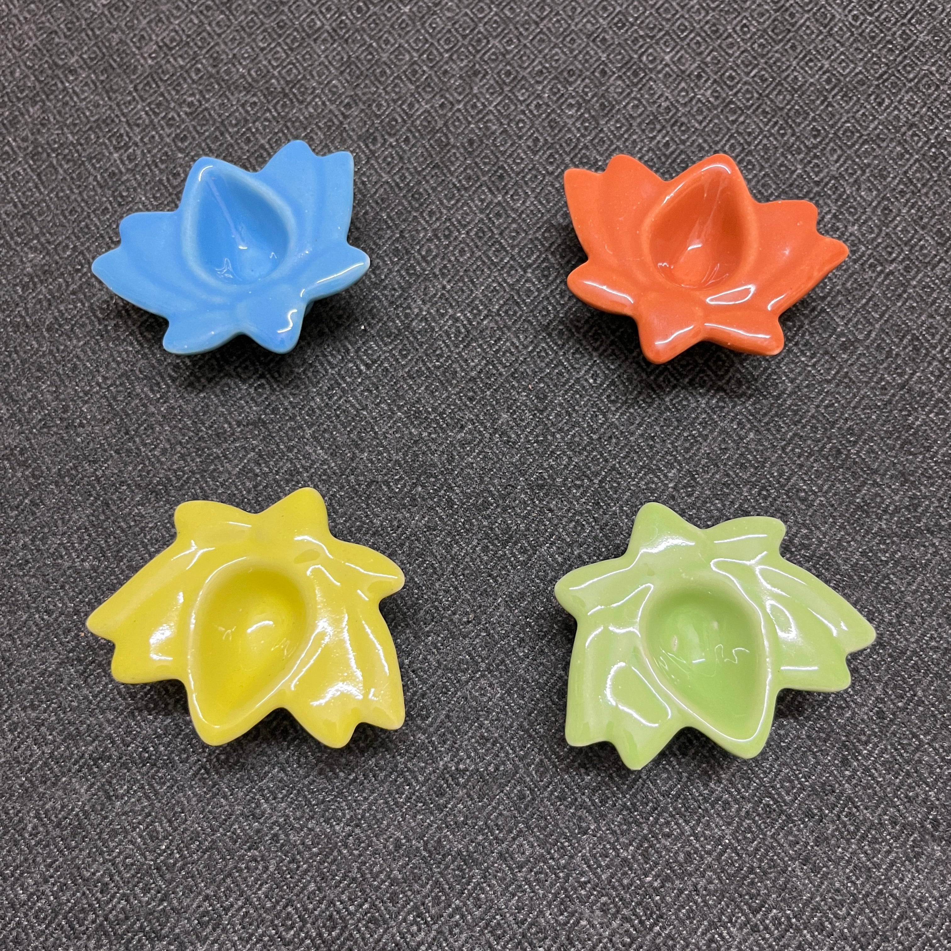 Ceramic Lotus Diya (Set of 4)