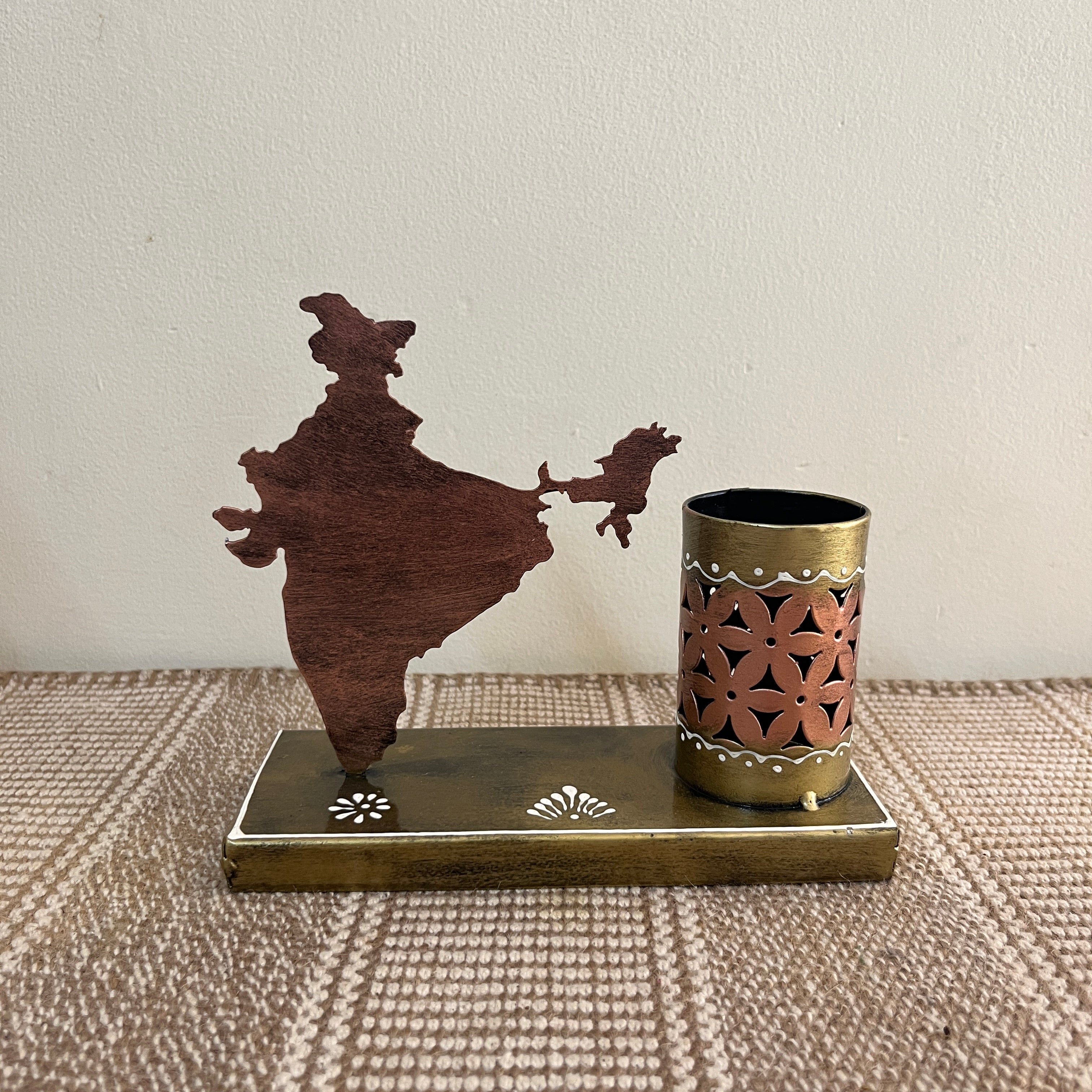 India Map Pen Holder