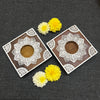 Wooden Block Print Square Mandala Tea Light Candle Holder