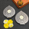 Wooden Block Print Betel Leaf Shaped Tea Light Candle Holder