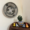 Graphite Maze - Handwoven Sabai Grass Wall Hanging Basket / Plate