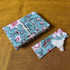 Turquoise  Musings: Hand Block Printed Fabric Covered Diary | Bookmark | Photo Frame | Pen Holder | Gift Box