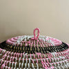 Pink Bloom - Handwoven Sabai Grass Wall Hanging Basket / Plate