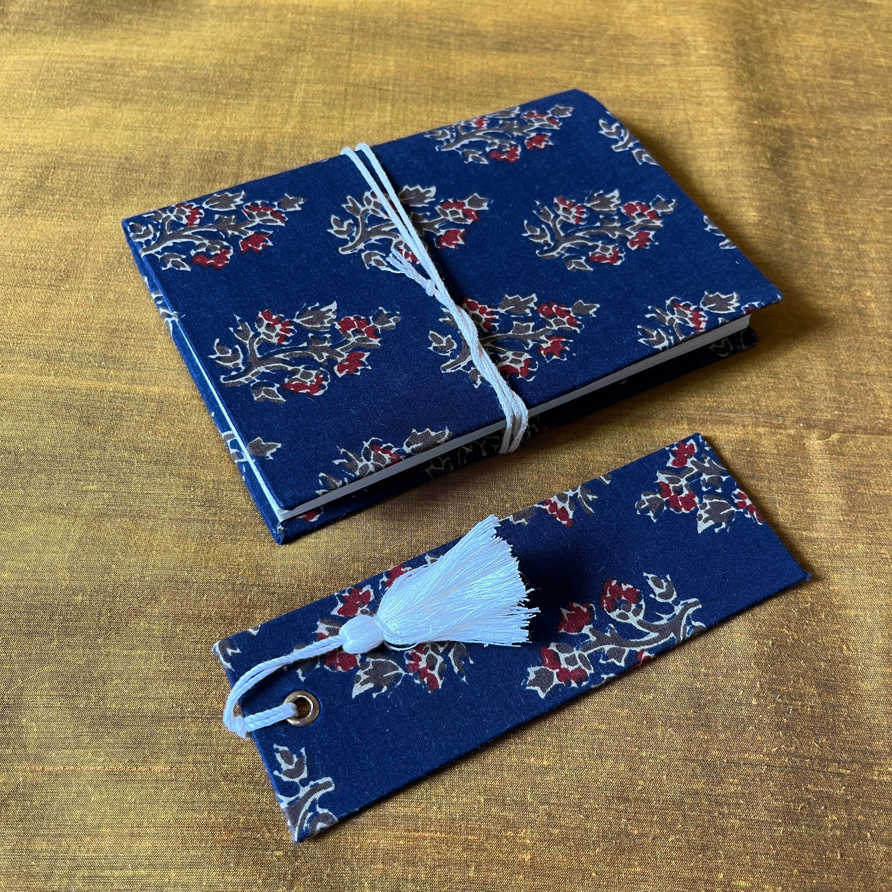 Mughal Gardens: Hand Block Printed Fabric Covered Diary | Bookmark | Photo Frame | Pen Holder | Gift Box