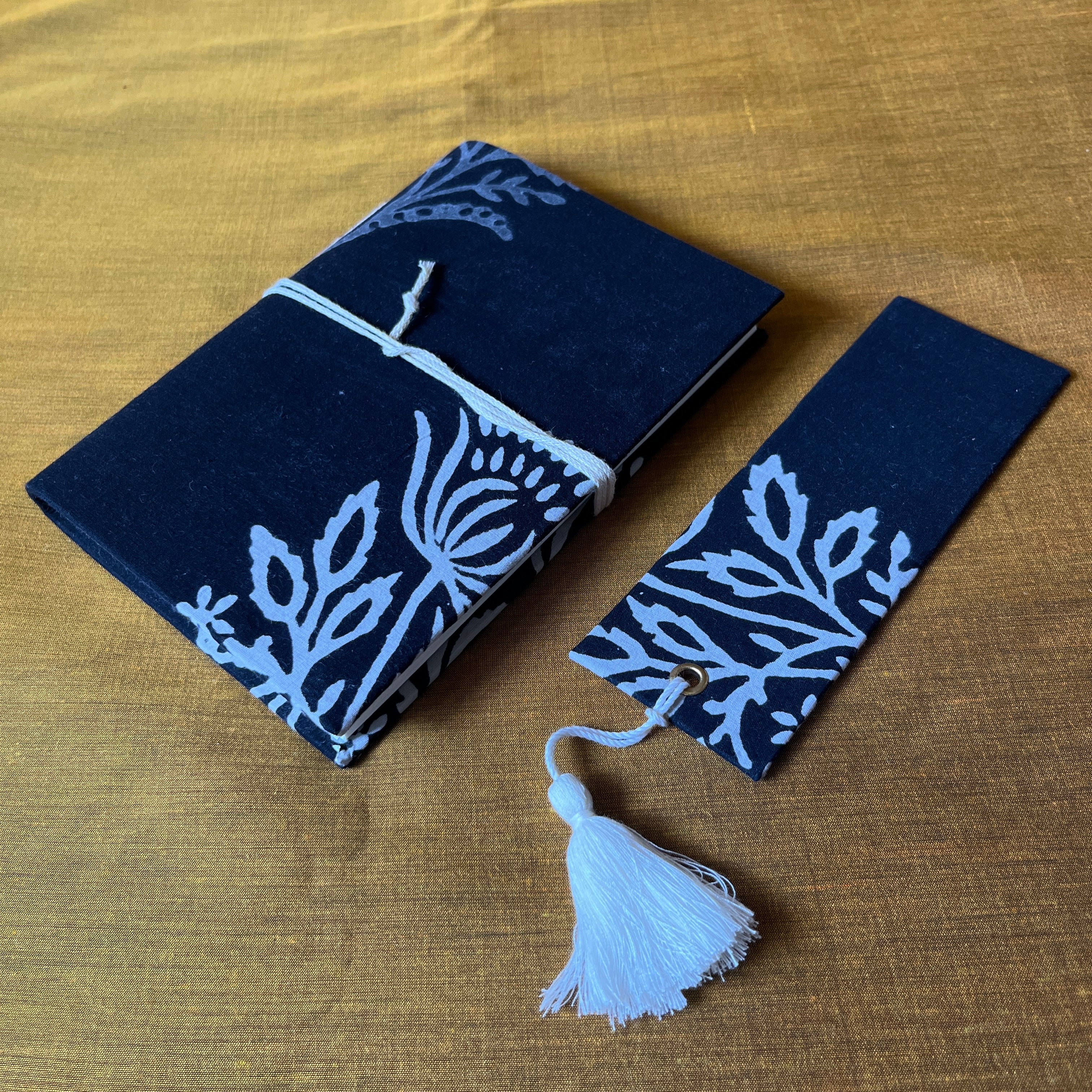 Chandra Mallika: Hand Block Printed Fabric Covered Diary | Bookmark | Photo Frame | Pen Holder | Gift Box