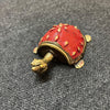 Dhokra Brass Decorative Tortoise - Red - Small