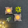 Wooden Block Print Alok Deep Tea Light Candle Holder