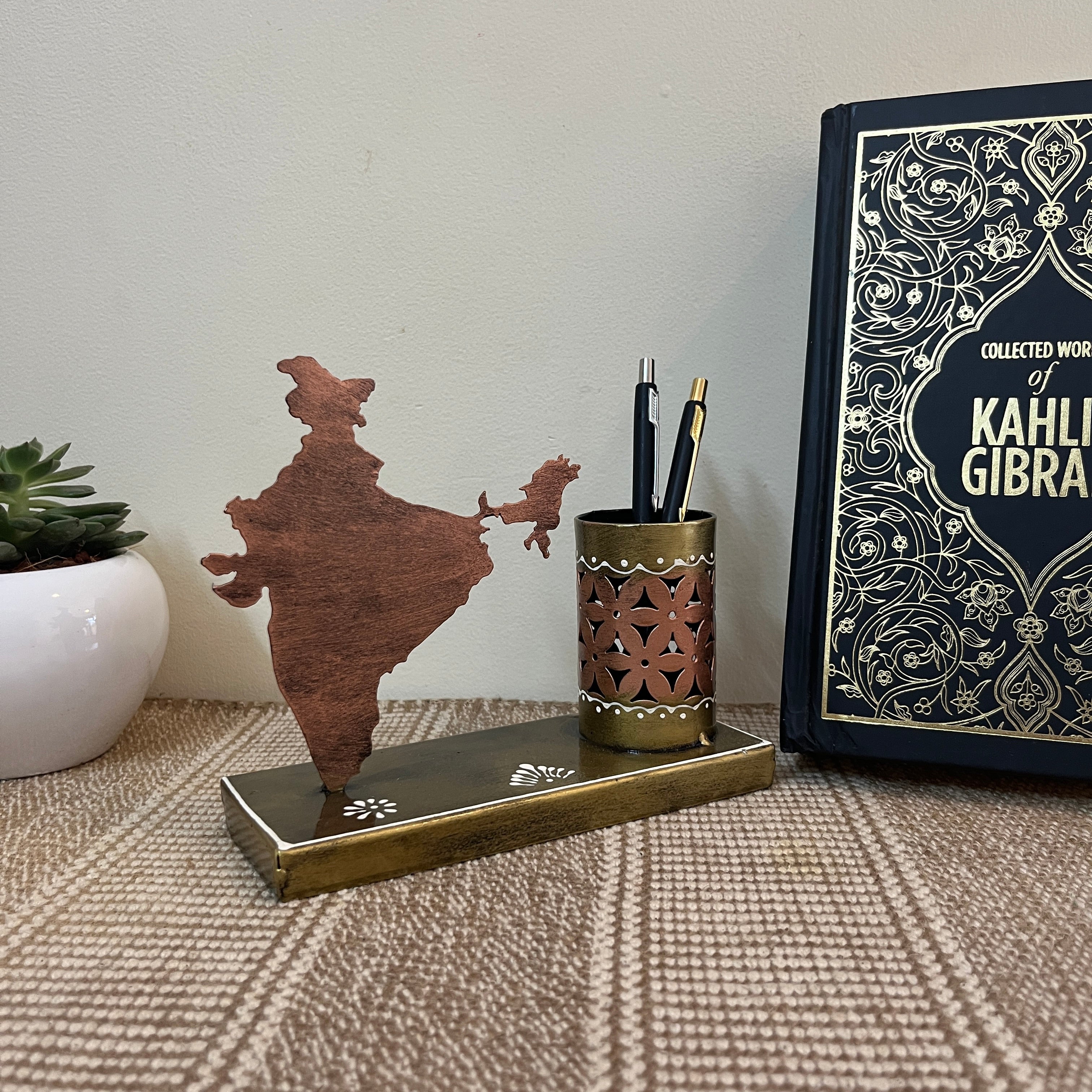 India Map Pen Holder