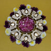 Lotus Shaped Flower Urli Bowl with 8 Diyas