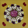 Lotus Shaped Flower Urli Bowl with 8 Diyas